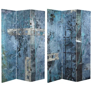 6 ft. Tall Double Sided Blue Dream Canvas Room Divider - Picture 1 of 3