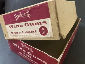Harlequin confectionary 1970s  Wine Gums shop counter box - Picture 1 of 4