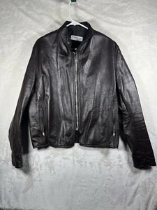 Vintage Vanson Associates Boston Men’s Cafe Racer Leather Jacket size 46 Brown - Picture 1 of 23