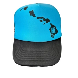 Hawaii Kopfbedeckung Trucker Mütze Kappe BLAU SCHWARZ Druckknopflasche Aloha Honolulu Hawaii - Bild 1 von 9