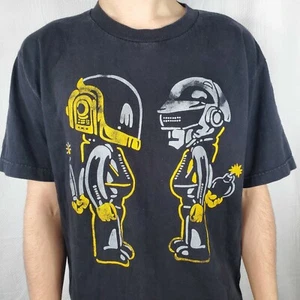 RARE Daft Punk x Spy vs Spy Black Graphic T-Shirt Medium EUC - Bild 1 von 4