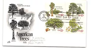 1978 American Trees FDC - Scott #1764-1767 - Picture 1 of 2