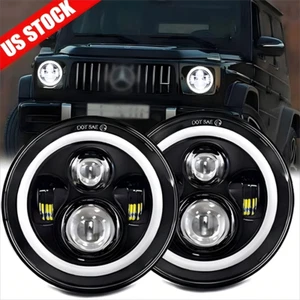 7" inch LED Headlights For 2002 2003 2004 2005 2006 Mercedes Benz G500 G55 AMG - Picture 1 of 10