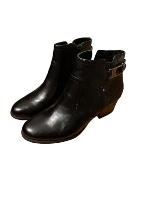 Women’s Unisa Black Ankle Boots With Silver Buckle Size 6 - Image 1 of 4
