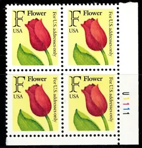 F Flower Tulip Plate Block of 4 PL U1111 MNH Scott's 2517 Lower Right Position - Picture 1 of 2