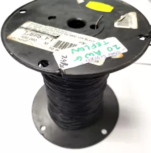 Teflon 20AWG TFE 20GA BLACK strand WIRE silv plated $ per 40ft section freeship - Picture 1 of 3