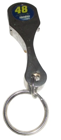 Jimmy Johnson # 48 CHROME CONNECTING ROD / BOTTLE OPENER METAL KEYCHAIN ! Cover