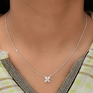0.60 Ct Lab Grown CVD Pear Diamond Pendant Fine Necklace Jewelry 18k White Gold - Picture 1 of 5