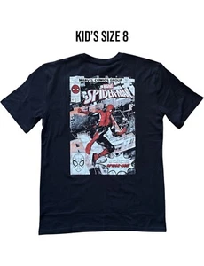Marvel Spiderman Black T-Shirt Kid’s Size 8 Spider-man Unisex NWT See Photos - Picture 1 of 9