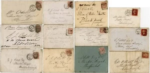 1869-81 THEATRES 12 AGED COVERS to E.J ODELL - Picture 1 of 9
