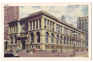 PUBLIC LIBRARY Michigan Ave Washington Randolph St CHICAGO Illinois Postcard IL - Picture 1 of 2