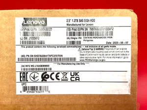 Lenovo 1.2TB SAS2 10000 rpm Hard Drive SFF Hot Swap 7XB7A00027 ✅❤️✅❤️ NEW - Afbeelding 1 van 8