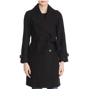 New Burberry Women Cranston Wool Blend Belted Trench Coat Black Sz 10 NWT! $1590 - Picture 1 of 14