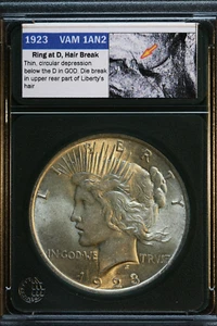 1923-P Peace Dollar ~ UNC ~ VSS VAM 1AN2 Extra Hair (R6) (Lot#19-12) - Picture 1 of 2