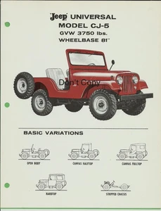 Vintage 1962 Willys Jeep Universal Modell CJ-5 Grundvarianten - Bild 1 von 1