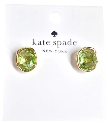 Pendientes Kate Spade Alto Brillo Verde Claro Circonita Cúbica Latón KM144 Nuevos Foto 1 de 4