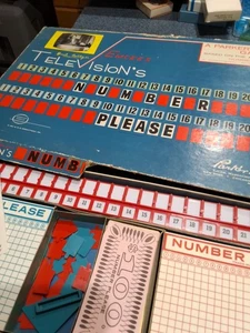 Gioco da tavolo vintage 1961 Parker Brothers NUMBER PLEASE Pireces ABC mancante - Foto 1 di 5