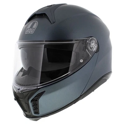 AGV Tourmodular Ardesia, Capacete Modular de Motocicleta Cinza Fosco Azul, Insyde Cardo - Imagem 1 de 4