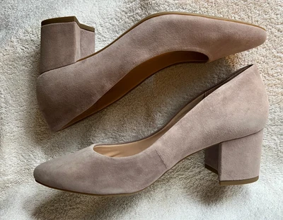 Easy Spirit COSMA Suede Leather Block Heel Pumps sz 9M Taupe New Womens Shoes — 第 1/4 张图片