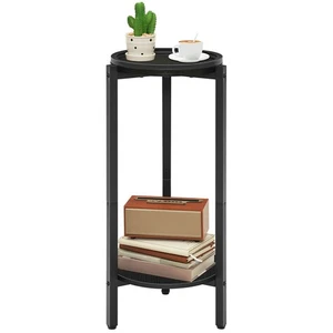 Tavolino Laterale Rotondo Piccolo, Tavolino da Caffè Bevande per Divano Angolare, 28,7 H Slim... - Foto 1 di 8