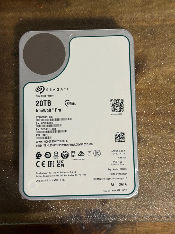 Seagate IronWolf Pro 20TB - ST20000NE000 interne 3,5" Sata3 NAS CMR Festplatte - Bild 1 von 1