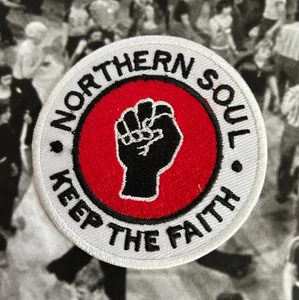 NORTHERN SOUL - KEEP THE FAITH - gestickter Aufnäher zum Aufbügeln - Bild 1 von 2