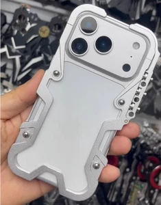 Custodia antiurto alluminio metallo per iPhone 16e 17 16 15 14 13 12 Pro Max - Foto 1 di 23