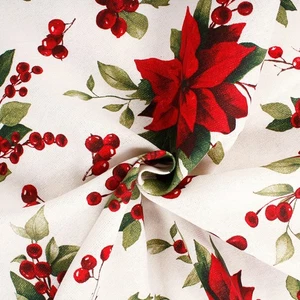 Tessuto Cotone Fantasia Natalizia Rosso Stella Natale Laminato 260x280 cm Metro - Imagen 1 de 5