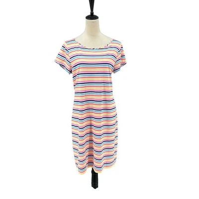 Vestido Lilly Pulitzer L Algodón Manga Corta Marlowe Multicolor Horizontal Rayas Foto 1 de 4