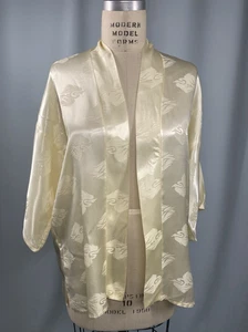 Vintage Robe Top SIZE LARGE ivory white JUDY KNAPP 70s 80s Asian - Picture 1 of 9