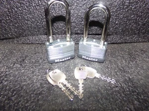 (2)Master Lock 500Kabrklh Padlock, Keyed Alike Breakaway Shackle Square Steel(C) - Picture 1 of 3