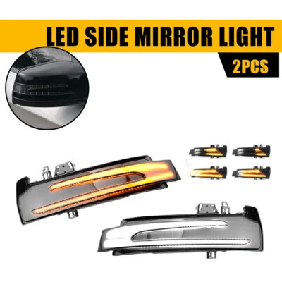 Turn Signal Mirror Light LED Amber White For Mercedes Benz CLS Class W218 11-17 - Image 1 of 4