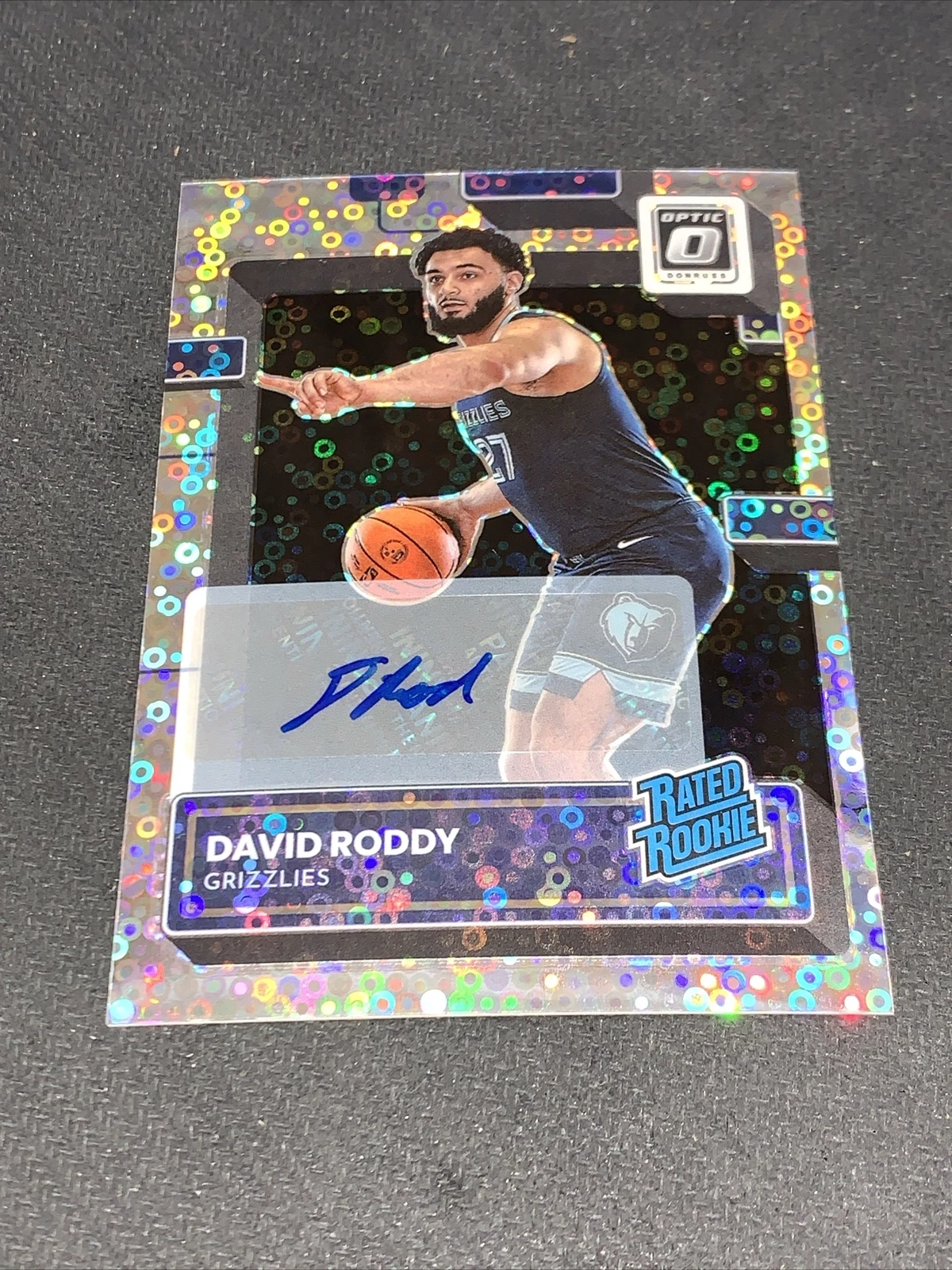 2022-23 Donruss Optic David Roddy Rated Rookie Disco Prizm #225 Auto Rc