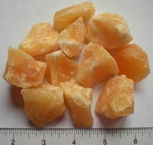 Orange Calcite Rough Stones - 11 Stones r942a - Bild 1 von 1
