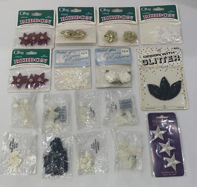 Lote De Colección De Cintas Artesanales Flores Apliques Adornos De Costura Foto 1 de 4