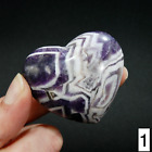 YOU CHOOSE 2in Chevron Amethyst Crystal Puffy Heart Shaped Palm Stones, Zambia