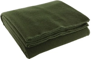 Olive Drab Wool Emergency Rescue Blanket | 60" x 80" Warm Winter Cover Throw - Picture 1 of 1