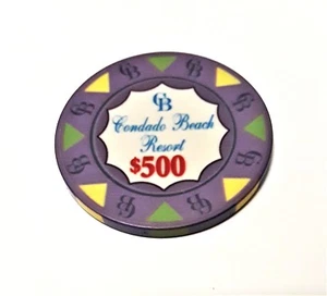 Rare $500 CONDADO BEACH RESORT Casino chip SAN JUAN PUERTO RICO 1980 Tournament - Picture 1 of 8
