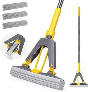 MASTERTOP Schwamm Wischmop, 130Cm Bodenwischer Mit 3 Saugstarker PVA Schwamm, Sa - Bild 1 von 7