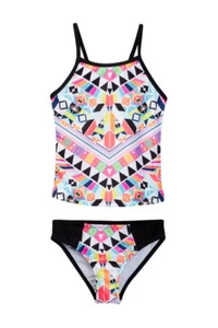 JANTZEN Girls' 7, 8 Aztec Sun Lattice Back 2Pc Tankini Swim Set NWT $50 - Picture 1 of 2