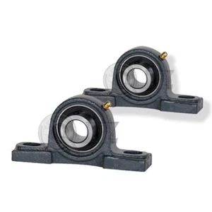 2x 1,375 Zoll Stehlager Gusseisen SBP207-22 Lager SB207-22G+P207 - Bild 1 von 2