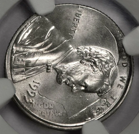 1993 NGC MS66 Cent Struck on Struck Dime Double Denomination Mint Error 2 Heads Cover