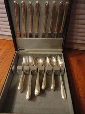 49 piezas Wm Rogers & Son Plata Exquisita Placa de Plata Servicio en Caja De Colección Foto 1 de 4