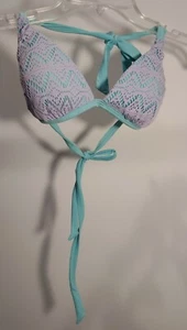 Top bikini triangolo in pizzo viola Arizona con reggiseno push up taglia small - Foto 1 di 5