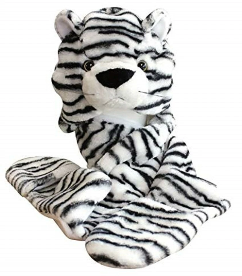 Disfraz de Tigre Blanco Fiesta Halloween Animal Aviador Peluche 3 en 1 Sombrero Bufanda Mitón Foto 1 de 1