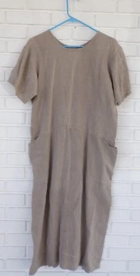 Vestido FLAX JEANNE ENGELHART Estilo Informal Beige Bolsillos Talla S Foto 1 de 4