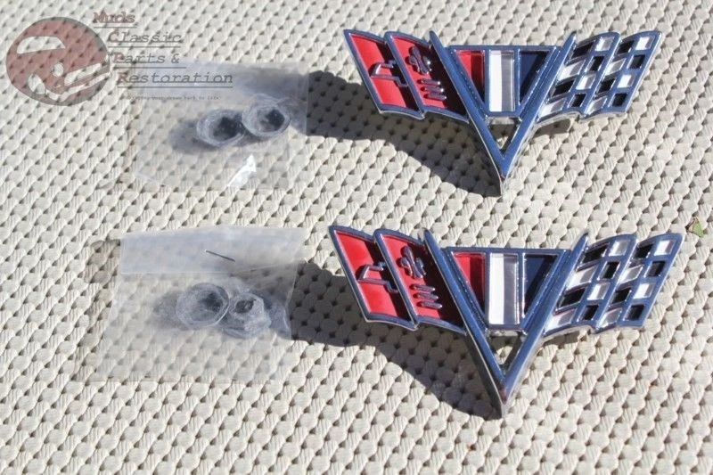 Chevy GMC Pickup Truck C10 C20 C30 Custom Fender Flag Emblems New - Image 1 of 1