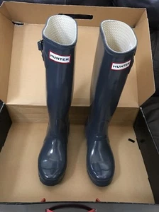 Hunter Women's Graphite Gloss Boots. Size: 4M/5F (US) - Picture 1 of 7