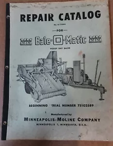 Catálogo de reparaciones para Bale-O-Matic Minneapolis-Moline Company EE. UU. - Imagen 1 de 9