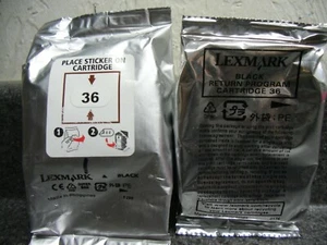2 New Genuine Lexmark 36 Black Ink Cartridges - Picture 1 of 1